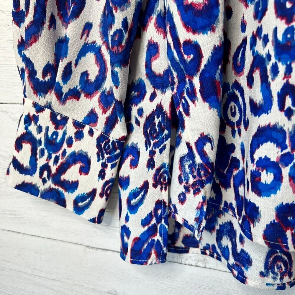 Zara Blouse Womens Size Large Tribal Puma Pattern Tunic Magali Shirt Colorful - Picture 5 of 14